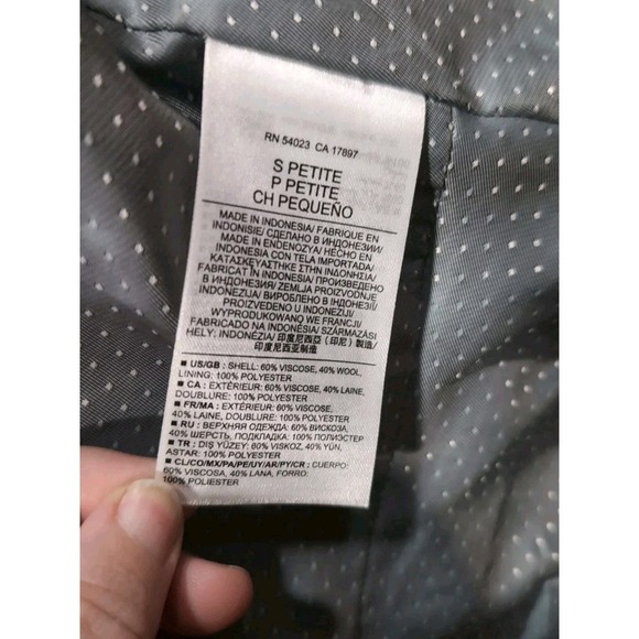 Banana Republic Womens Gray Wool Blend Moto Zip Jacket Size Petite S - Picture 8 of 11